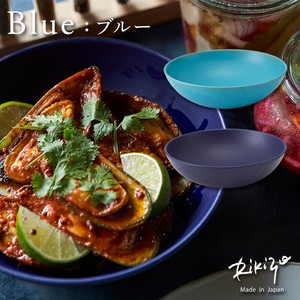 日本製 笠間焼 Rikizo ブルー ボウルL お皿 おしゃれ 食器 陶器 北欧 ギフト 手作り