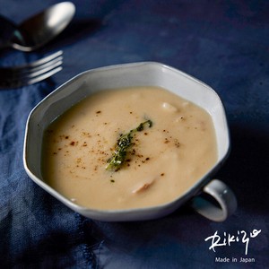 日本製 笠間焼 Rikizo アミューズ スープカップ お皿 おしゃれ 食器 陶器 北欧 ギフト 手作り くすみグレー