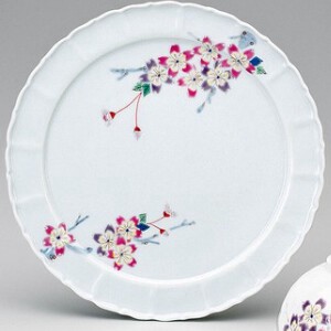 Kutani ware Main Plate Porcelain Cherry Blossom Made in Japan