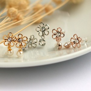 Clip-On Earrings Pearl Earrings Flower Jewelry Formal Made in Japan