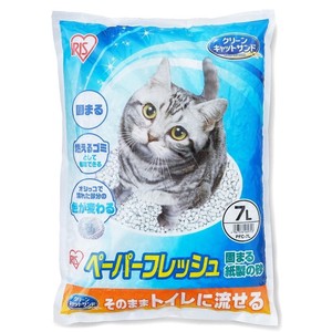 【アイリスオーヤマ　ペット用品・ペットフード　猫砂】　ペーパーフレッシュ7L