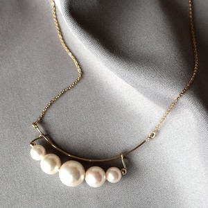 Gold Chain Pearl Necklace Gradation Long Jewelry Made in Japan