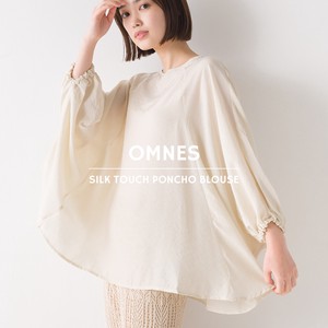 Button Shirt/Blouse Poncho Gathered Sleeves