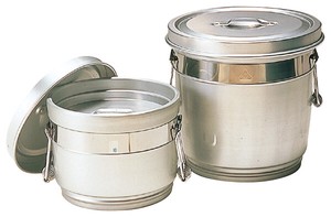 丸型二重中蓋式食缶/学校病院給食・給食缶・液体保存・運搬容器