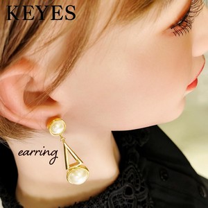 KEYES イヤリング カナダ製　ヴィンテージ  キーズ パール　22KTゴールドプレート earrings