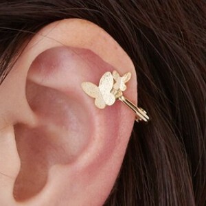 Clip-On Earrings Gold Post Earrings Butterfly Jewelry Made in Japan
