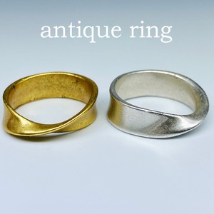 台紙付き 真鍮リング ニッケルフリー | アンティークカラー アクセサリー 指輪 古美 | 古代金・古代銀 W58