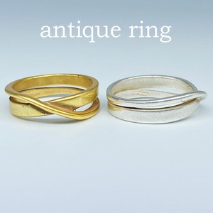 台紙付き 真鍮リング アクセサリー ニッケルフリー | アンティークカラー 指輪 古代金・古代銀 W027