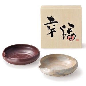 【日本製 美濃焼】紅白片口六寸鉢 2個セット 深皿/大鉢 デザイン書【食器ギフトセット 木箱入り】