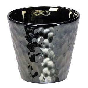 麗 -rei- ロックカップ　黒ラスター【日本製　美濃焼】　削ぎ模様　父の日ギフト　ロックグラス