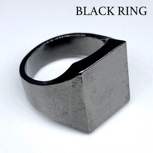 【台紙付き】 真鍮リング ブラックリング 印台 指輪 エースリング 黒い指輪 黒いリング アクセサリー NO-O
