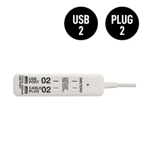 CABLE PLUG 04 & USB PORT 02 / ケーブルプラグ 4個口 & USBポート 2個口