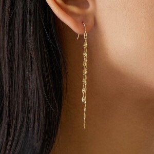 Clip-On Earrings Earrings Nickel-Free Long Jewelry Made in Japan
