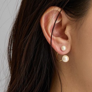 Pierced Earrings Gold Post Pearl Back Jewelry Formal Made in Japan