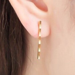 Pierced Earrings Gold Post Nickel-Free Jewelry Made in Japan