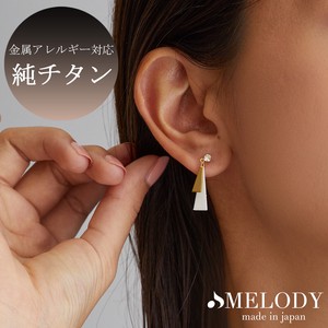 Pierced Earringss black Jewelry Made in Japan