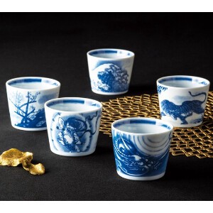 Mino ware Cup Gift Set Japanese Buckwheat Chops Set of 5 200ml