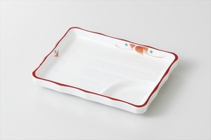 赤絵小花 5.5仕切り皿 ［美濃焼 食器 日本製]「2022新作」