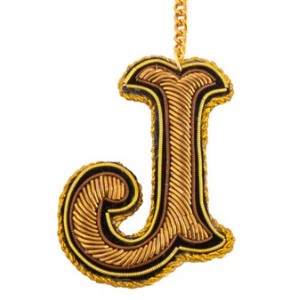 ザリ刺繍アルファベットキーホルダー(J)　M21-1793J