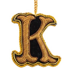 ザリ刺繍アルファベットキーホルダー(K)　M21-1793K