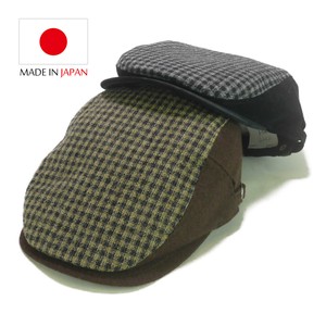 ★AW　日本製サイドベロアスモールグリッドハンチング　ヤング帽子