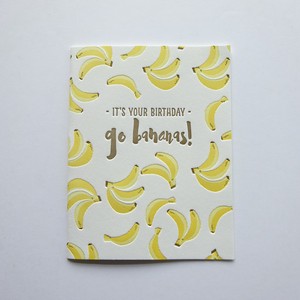 グリーティングカード 輸入 アメリカ製 レタープレス 活版印刷 バースデー 誕生日 バナナ GC808