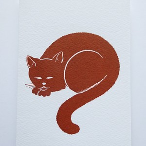 グリーティングカード 輸入 イタリア製 レタープレス 活版印刷 RA/10 ネコ 猫