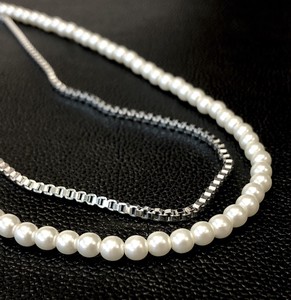 Leather Chain Pearl Necklace