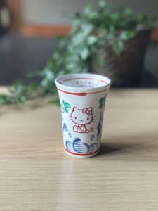 日本製　窯元直送　サンリオ「ハローキティ」×麦山窯　たんぶらー165ml - Hello Kitty 藍（あお）
