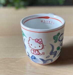 日本製　窯元直送　サンリオ「ハローキティ」×麦山窯　まぐかっぷ - Hello Kitty 藍（あお）