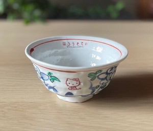日本製　窯元直送　サンリオ「ハローキティ」×麦山窯　ろくべ型豆茶碗 - Hello Kitty 藍（あお）