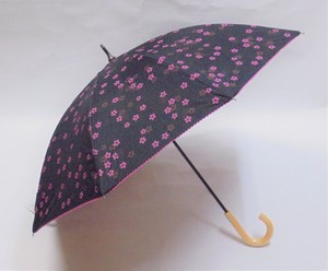 晴雨兼用　桜柄　裾ピコ加工　カラーコーティング　長傘