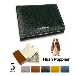 全5色 Hush Puppies ハッシュパピー リアルレザー ステッチデザイン 二つ折り財布 ウォレット 本革(hp3063)