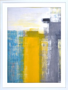 キャンバスアート Abstract Art Teal and Yellow Abstract Art Painting