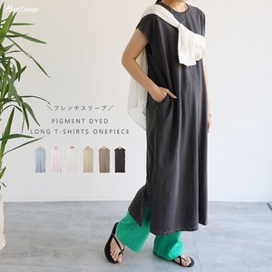 Casual Dress Plainstitch T-Shirt French Sleeve Cotton One-piece Dress