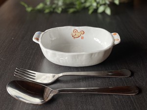 日本製　窯元直送　干支 子ども食器・グラタン皿【子（ねずみ）】