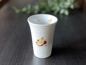日本製　窯元直送　干支 子ども食器・フリーカップ【戌（いぬ）】