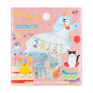 WORLD CRAFT Planner Stickers Flake Sticker Gift Animals Chokkori Friends Rabbit Stationery