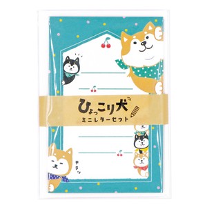 Letter set WORLD CRAFT Animals Hyokkori Dog Shiba Dog Mini Letter Sets Made in Japan