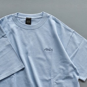 【325】刺繍入り 9.1オンスオーバーTシャツ ペールブルー