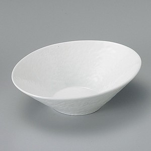 ≪メーカー取寄≫白磁石目型5.3寸楕円鉢