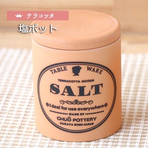 テラコッタ塩ポット 【日本製 食器 卓上 便利小物】