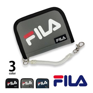 全3色 FILA フィラ ナイロン ラウンドファスナー ロゴ デザイン 二つ折り 財布ストラップ ホルダー(fl-642)