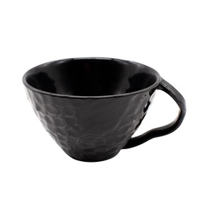 Lien リアン スープカップ 約330ml ブラック【日本製】花柄/美濃焼/エレガント/母の日