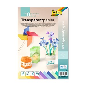 トランスパレント　10色10枚（厚）【折り紙】【工作】【こども】