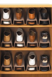 省スペース靴収納1/2 (5個組) ブラウン 靴箱 下駄箱 整理 収納