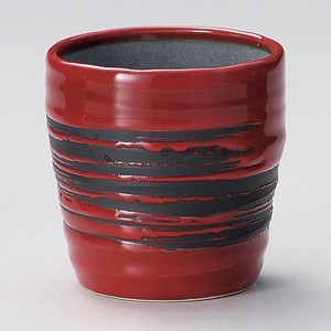 ≪メーカー取寄≫赤釉刷毛目ロックカップ