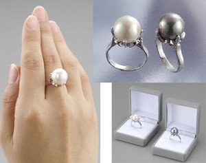 Silver-Based Pearl/Moon Stone Ring 2-pcs set