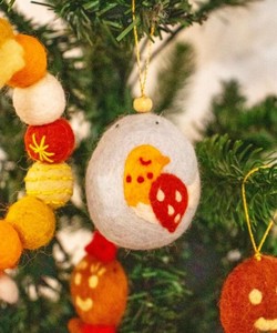 Christmas egg-shaped felt ornament