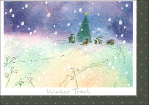グリーティングカード クリスマスカード「冬の足あと」 メッセージカード